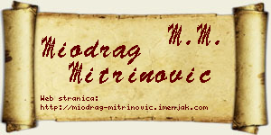 Miodrag Mitrinović vizit kartica